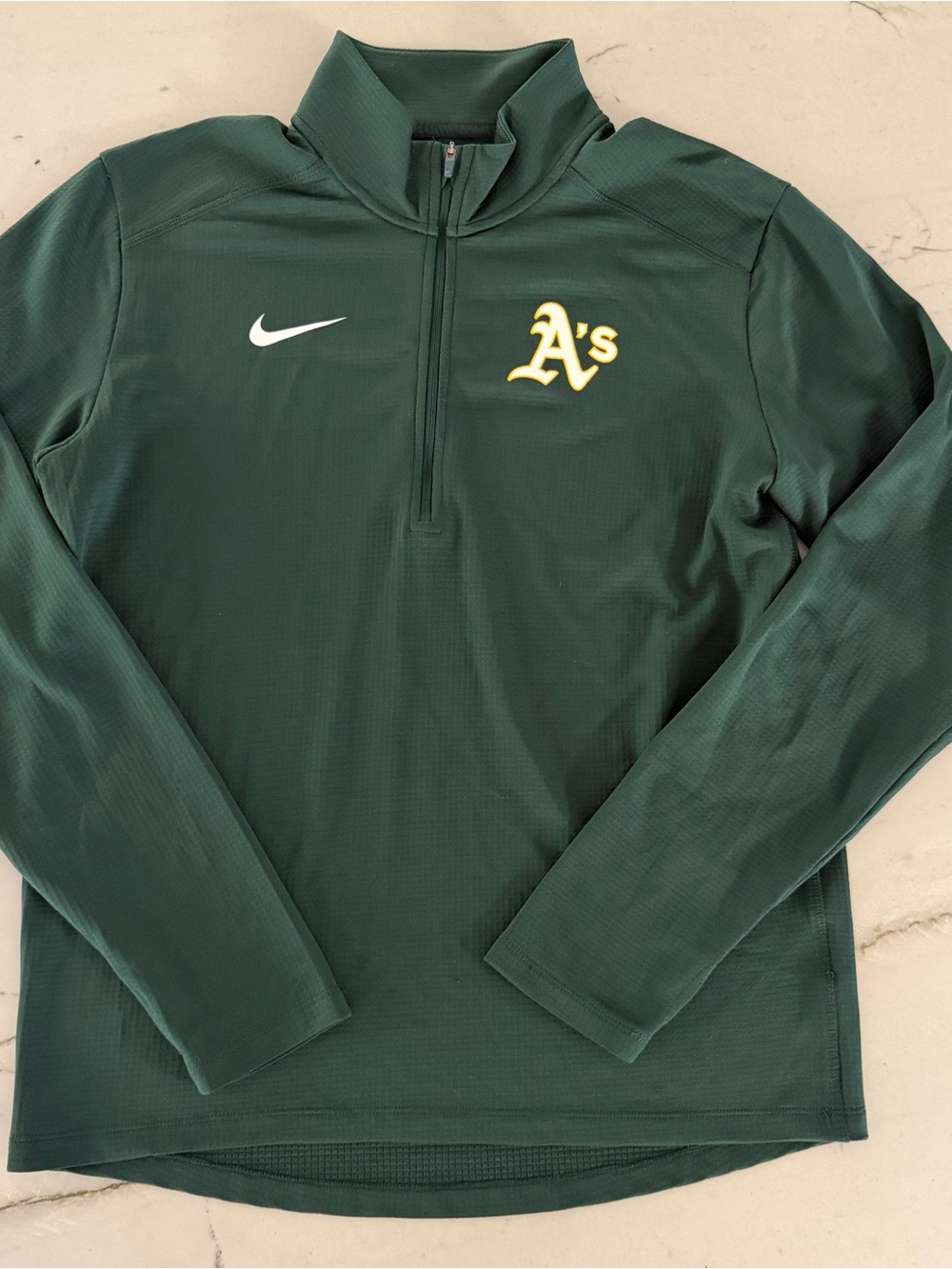 Oakland Athletics Nike Green Performance Quarter Zip Medium Jacket